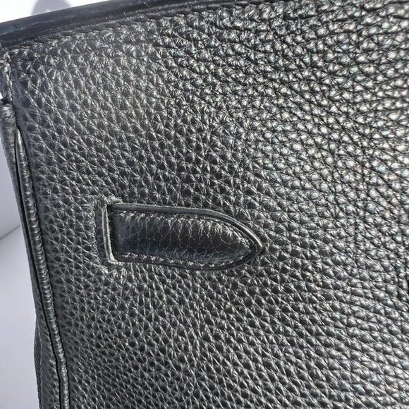 Authentic Hermes Birkin 35 Black Togo Leather Handbag With Palladium Hardware - Picture 13 of 16